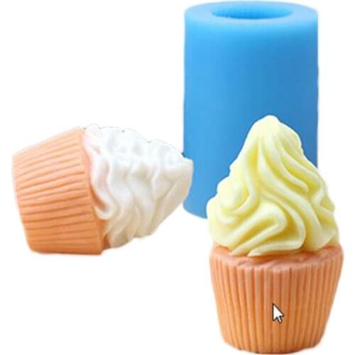 3D Ice cream shape Soap Mold Making Craft Rose Silicone Soap Making Mould Candle Resin Handmade Mold