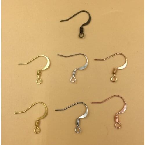 500PCS 14*17MM Metal Copper Ear Hook Clasp Charms Allergy Free Earring Wires For Jewelry Making