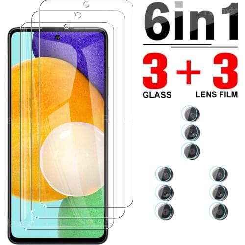 6 In 1 Full Cover Tempered Glass Protector For Samsung Galaxy A52 4G Or 5G Camera Lens Protective Glass For Sansung Sumsung A 52