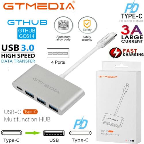 GTMEDIA USB3.0 CM TO 3USB3.0+PD 4k 60Hz Type C Charger Adapter 4 in1 converter for MacBook pro PS4 Laptop Support USB3.1 Adaptor