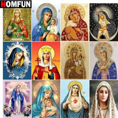 HOMFUN 5d Diamond Painting Full Square/Round "Religious figure" Picture Of Rhinestone DIY Diamond Embroidery Home Decor