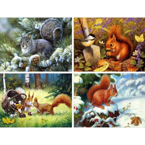 AZQSD Diamond Painting 5d Squirrel Cross Stitch Rhinestones Art Needlework Diamond Embroidery Animal Gift Handmade Home Decor