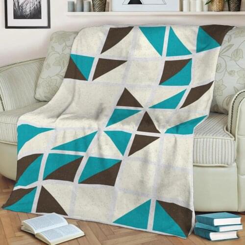 Abstract Geometric Pattern 3D Printed Velvet Plush Throw Fleece Blanket Bedspread Sherpa Blanket Home Decora