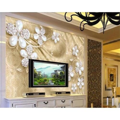 Beibehang 3D lpapier peint mural 3d uxury soft pack diamond jewelry floral wallpaper background wall papers home decor 3d behang