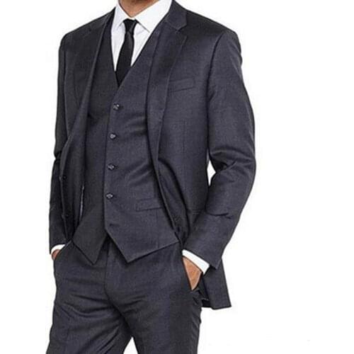 Black Suits Men Outfits Groom Wear Wedding Tuxedo Costume Homme Groomsmen Blazer 2 Piece trajes de hombre