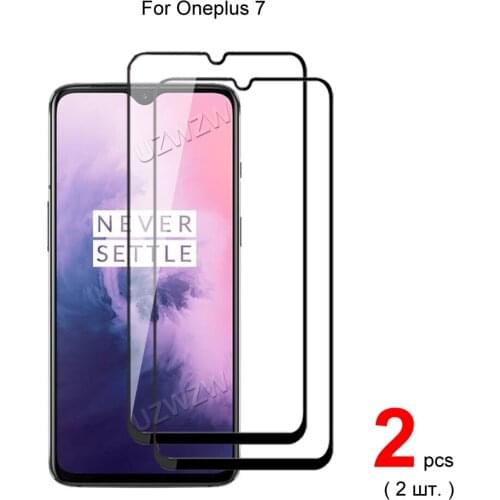 2pcs For OnePlus 7 Full Cover Tempered Glass Screen Protector Protective Glass Guard Film