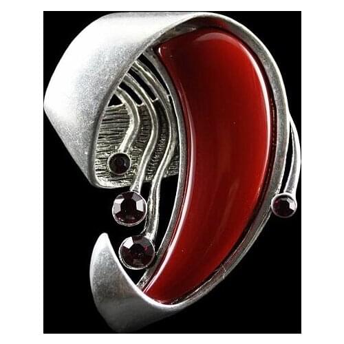 Ewiniar Purple/Red Orchid Flower Rhinestone Brooch Pin Crystal Silver Tone Flower Brooche For Woman Party 2018