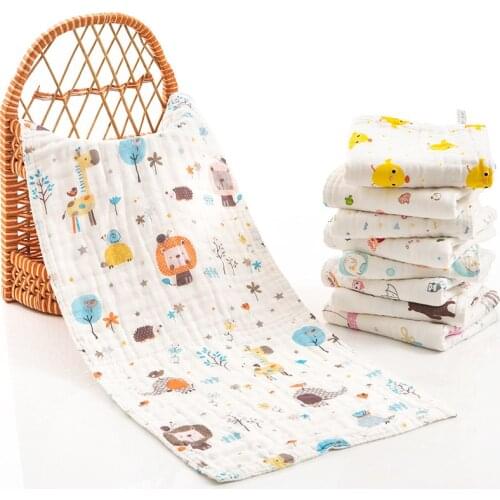 Cotton Six-layer Gauze Small Towel Baby Saliva Towel Newborn Face Wash Hand Towel Kindergarten Baby Blanket