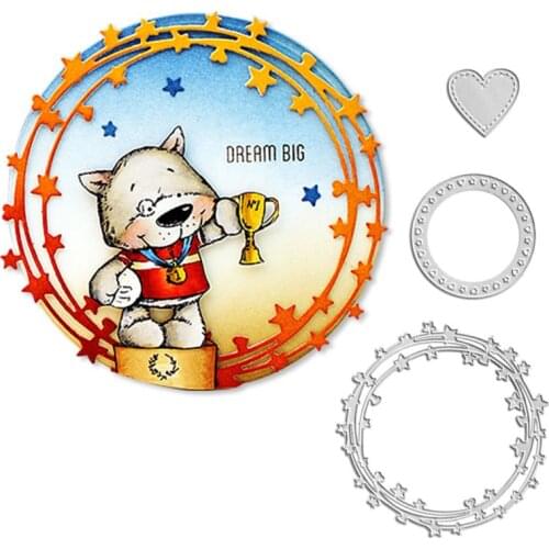 Circle Heart Metal Cutting Dies Stencil DIY Scrapbooking Album Stamp Paper Card Embossing Craft Decor T3LE