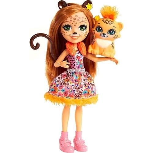 Enchantimals Character Toy Doll Cherish Cheetah and Quick Cute Animal Friend for Girls Fashion Toddler Toys Collectible Models