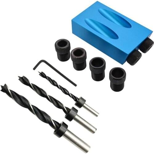 7/14 Pcs Set Woodworking Tools Kit DIY Woodworking Carving Tools Pocket Hole Screw Jig Adapter Drill Set Drop Shipping