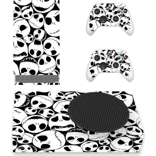 Skull Ghost Skin Sticker Decal Cover for Xbox Series S Console and 2 Controllers Xbox Series Slim Skin Sticker Vinyl