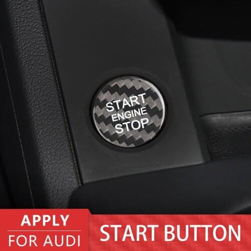 For Audi A4L A5 A6L Q5 Q3 A7 Q7 Q5L Real Carbon Fiber Car Engine Start Stop Switch Button Trim Cover Car Stickers Decals Styling