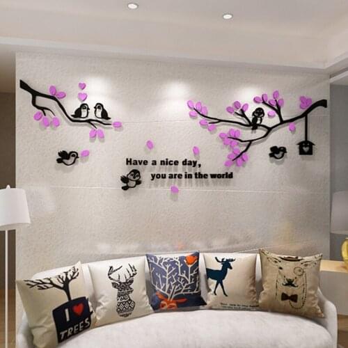Spring Tree Pattern Wall Sticker 1pcs 3D Wall Stickers For TV Wall Waterproof Home Decor Stickers Muraux adesivo de parede