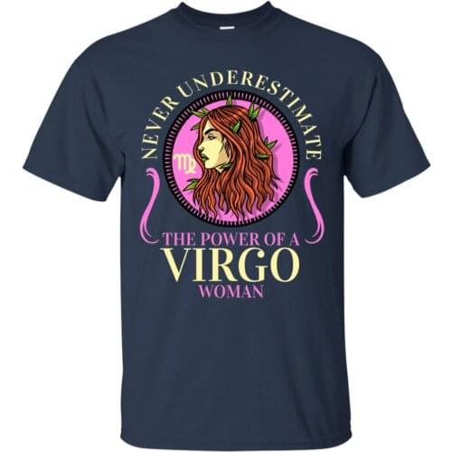 2019 New Pure Cotton Short Sleeves Hip Hop Fashion Never Underestimate The Power Of A Virgo Woman T-Shirt Virgo Zodiac Tee