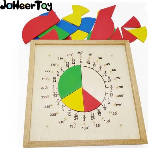 JaheerToy Montessori Educational Toy Childrens Toys Mathematics Teaching Aid Fractional Plate Circumference Ratio Wood