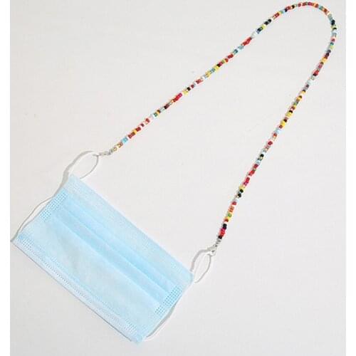 Colorful Beads Anti-lost Face Cover Lanyard Glasses Lanyard Strap Necklace for Women Wedding Long Chain Necklace Mask Jewelry