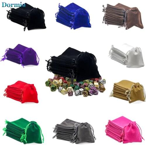 Portable 10 Pcs/set Jewelry Packing Velvet Dice Bag for Board Game Dices and Cards Bags