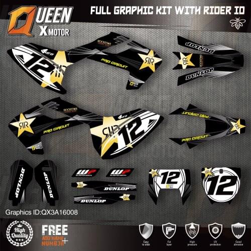 QUEEN X MOTOR Custom Team Graphics Decals 3M Stickers Kit For Husqvarna Decal 2016-18 TC FC TX FX FS 2017-19 TE FE 125-450CC 08