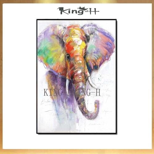 Hand-painted oil painting without frame the elephant head wall art photos decorated home sitting room adornment of the bedroom
