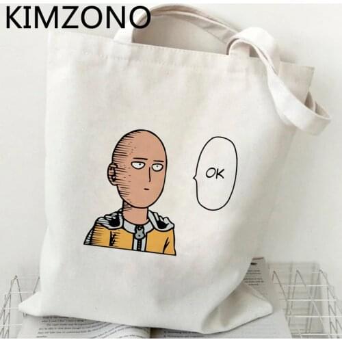 One Punch Man shopping bag bolso grocery cotton tote shopping eco bag ecobag cloth sacolas