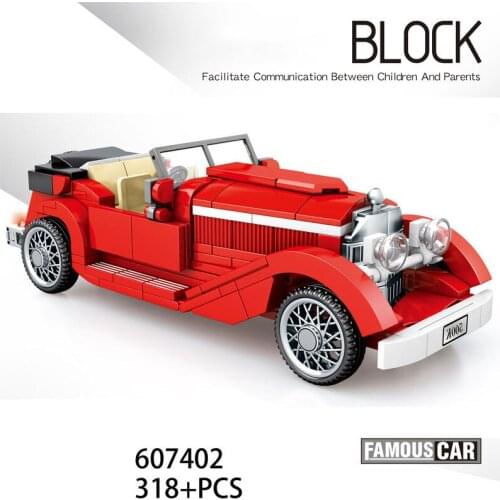 Technical scale Classic car 1936 benz 500K Roadster building block vehicle bricks educational toys collection FOR boys GIFTS
