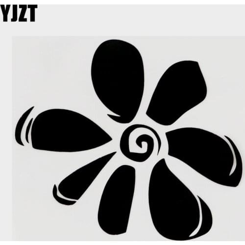YJZT 13.3CM×12CM Flower Swirl Graphical Cute Vinyl Car Sticker Decal Black/Silver 18B-0026