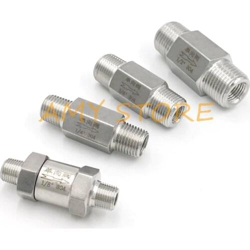 1Pc Male-Male BSP Threaded SS304 Stainless Steel Check Valves Gas Water Oil One-way Non Return Valve 1/8''1/4'' 3/8'' 1/2'' 3/4"