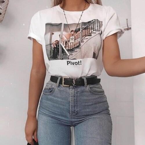 Fashion Pivot Sofa Upstair Tshirt Women Friends TV Show Unisex Funny T Shirt Quotes Hipsters Printed Tops Tee