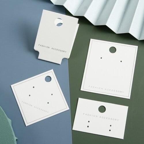 100pcs White Paper Card Headdress Hair Ring Necklace Earring Display Card Jewelry Holder Packaging Hang Tag Cards Wholesale