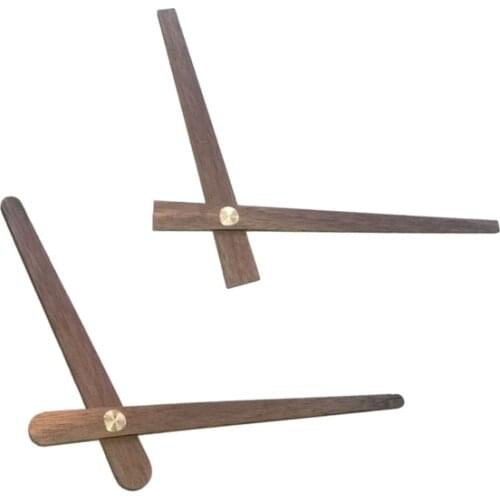 2 sets High-quality wall clock Black walnut wood clock hands DIY Solid wood clock pointer replacement needle Quartz clock