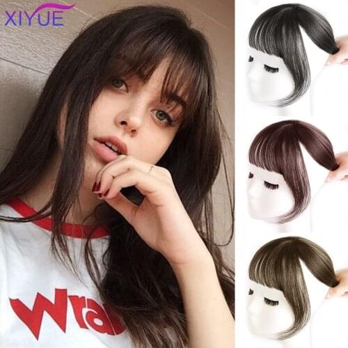 XIYUE Synthetic Hair Fringe Clip Bangs Straight Fake Hair Piece High Temperature Fiber Wig Bangs Clip on Hair Extension