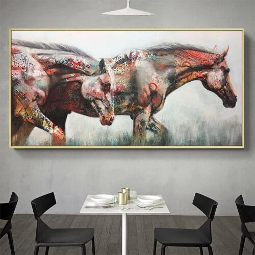 AAHH Wall Art Painting Canvas Print Animal Picture for Living Room Two Horses Home Decor No Frame Wall Decor Canvas Painting