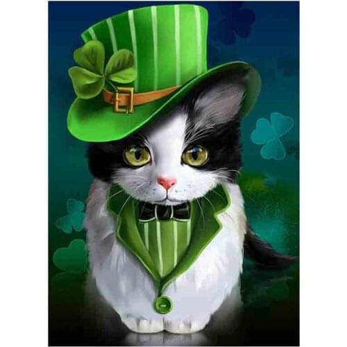 Kexinzu Full Square Round Drill 5D DIY Diamond Painting "Animal Cat" 3D Embroidery Cross Stitch Mosaic Home Decor Gift