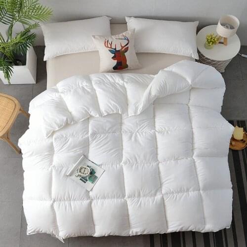 White Comforter Soft Solid Grey Quilt Duvet For Single Double Bed Autumn Spring Winter Blanket Polyester Filling Home Textile