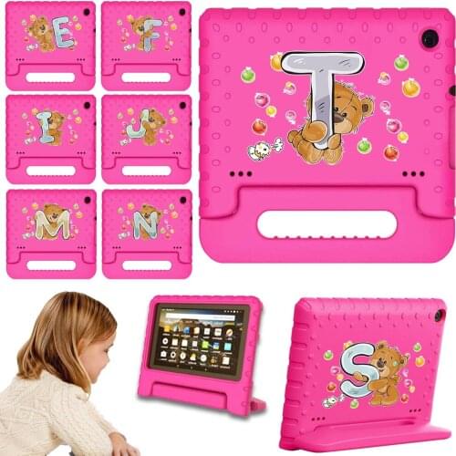 For Fire HD 8 Plus(10th Gen 2020)/Fire 7 (5th 7th 9th Gen)/HD 8 Tablet Case Non-toxic EVA Shockproof Stand Tablet Cover for Kids