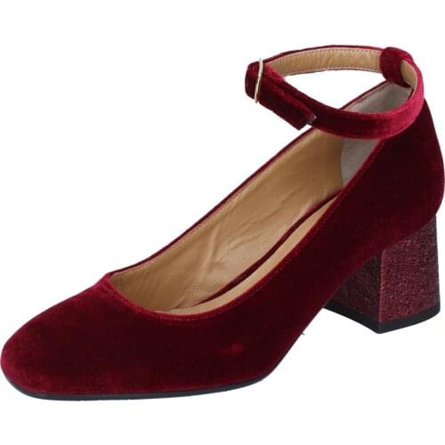 CRISPI pumps women burgundy velvet