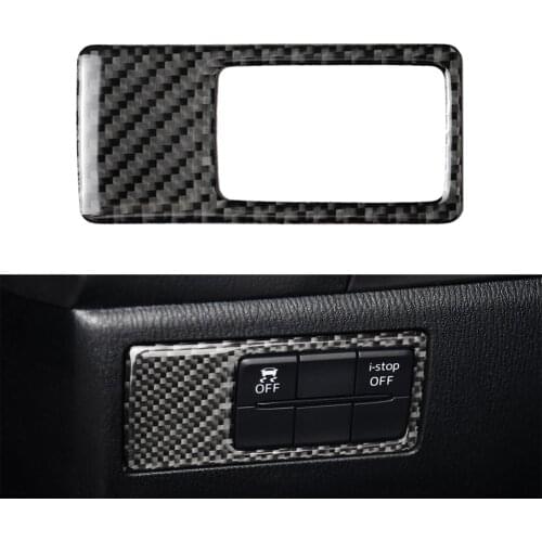 For Mazda 3 Axela 2017 2018 Carbon Fiber ABS Headlight Switch Button Cover Trim