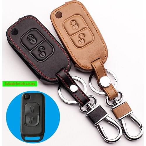 For Mercedes Benz Genuine Leather Car Key Case Cover For Mercedes Benz E113 A C E S D05 W202 W203 W168 Key cases protect shell