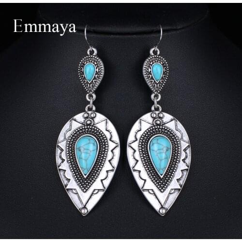 Emmaya Dainty Present For Female Classic Style Light blue Stone Charming Earring Jewerly Gotic Decorated Ear Studs
