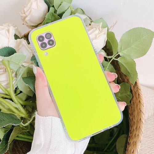 Fluorescence Solid Color Phone Case For Huawei P40 Lite P40 Pro Luxury Soft Camera Protection Phone Back Cover Cases