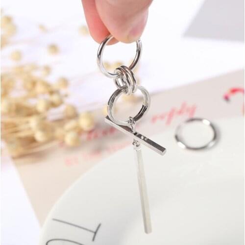 Hfarich Hot Sale Korean Fashion Earings Trendy Long Circle Kpop Earings for Men Women Aretes Christmas Jewelry