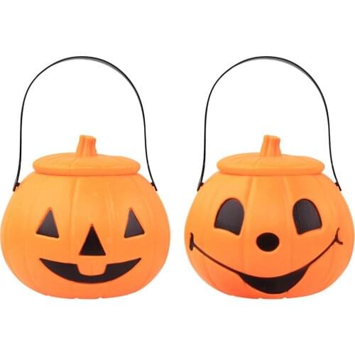 Halloween Candy Pot Halloween Pumpkin Lantern Novelty Halloween Pumpkin Bucket Ornament For Party PROPS Trick Or Treat Bags