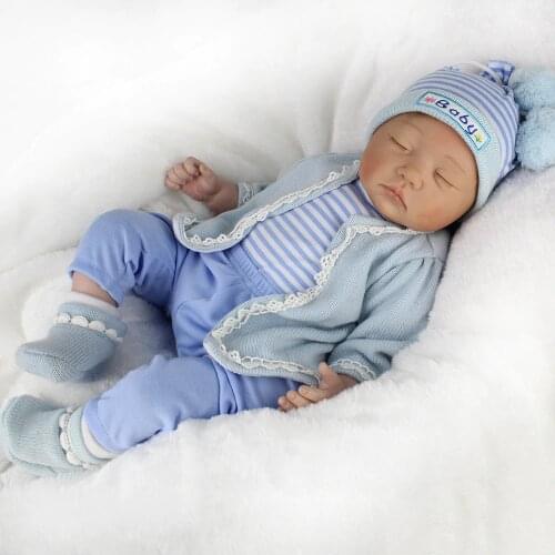Kawaii 55cm Soft Silicone Reborn Baby Doll 22inch BeBe Boneca Lifelike Sleeping Infant Newborn Juguetes Toddlers Toys Brinquedos