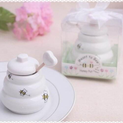 Meant to Bee Ceramic Honey Pot 10pcs/Lot wedding bridal shower favor gifts favor de la boda