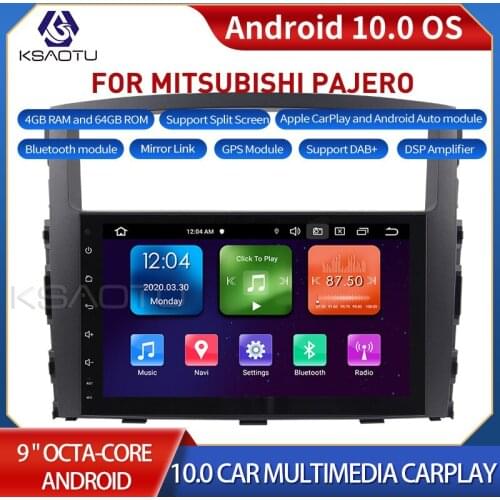 KSAOTU 9019 9" 8-Core Android 10.0 Car Stereo Carplay DSP DAB+ GPS WiFi USB DVB-T 4G TPMS Canbus OBD2 For mitsubishi