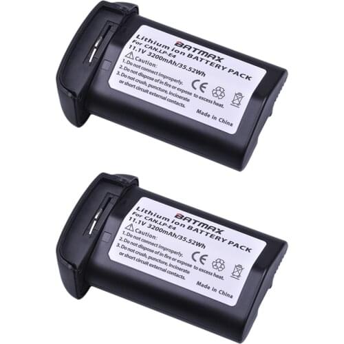 2PCS 3200mAh LP E4 LP-E4 LP E4N Li-ion Batteries for Canon EOS 1D Mark 3 III 1DX Mark 4 IV 1DX DSLR Digital Camera