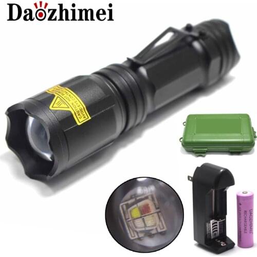 Zoomable LED Flashlight 4 Color in 1 Hunting Fishing Lamp flash 18650 Red Green Blue White Tactical Lamp Aluminum Torches