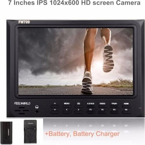 Feelworld FW-709 7 Inch IPS 1024x600 HD screen Camera Field Monitor For GH4,A7RII,A7SII,A7R,A7S FS7 With Battery And Charger
