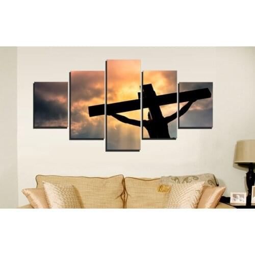 5 Pieces Christian Home Wall Decor Painting Canvas Art Print Painting Canvas Wall Picture